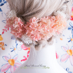 ～ピーチグラデーションの紫陽花ヘッドドレス～