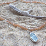 ⭐︎再販⭐︎アクアマリンとピーチムーンストーンのネックレス❇︎sv925❇︎Aquamarine Pink Moonstone