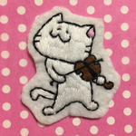 バイオリンねこのワッペン