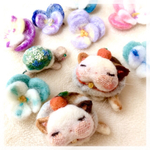 （受注製作）プクプク福猫ちゃん羊毛ブローチ