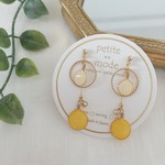 colorful♡yellow＆white×gold ring**ピアス／イヤリング