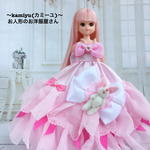 リカちゃん　うさぎさんと一緒のピンクのパーティドレス
