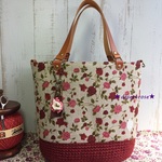 2way！フランスリネン：“RITA”楕円底バッグ：RED
