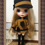 ブライスサイズ 22cmドール服      70's Style?キャラメルカラー