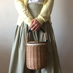  ＊受注製作＊蓋付バケツ型カゴバッグ