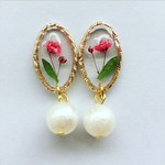 新色 押し花レジン イヤリングorピアス