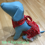 dog  wear クールエプロンワンピース バンダナ柄(赤) 17