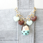 【SALE】丸こけしバッグチャーム(チョコミント)