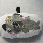 ほのぼのパグのバッグチャーム(再販) グレー