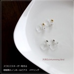 【再販売】アクセサリーパーツ　単品販売◆樹脂製ノンホールピアス◆スワロフスキー