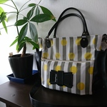 ☆受注制作☆再4販☆おしりふきケース付き2wayショルダーバッグタイプA(ストライプ&ドット）