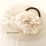 ふんわりガーリービジュー付きヘアゴム＊