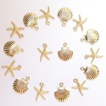 貝殻チャーム(ヒトデ20個 シェル20個)40個 素材 材料