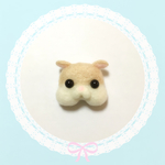 ぷっくりハムスターのブローチ(茶色)