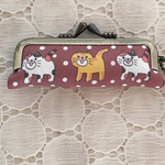 ねこちゃん＊がま口印鑑ケース(茶色)