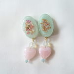 milky  blue×pink heart pierce