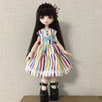 ピコニーモサイズ　マルチカラーストライプワンピース
