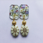 押し花レジン イヤリングorピアス