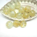 グリーンマーブル　アクリルビーズ　6個入　ラウンド14mm