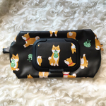 mini  ウェットティッシュケース 黒 柴犬  