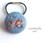 flower butterfly〜刺繍ヘアゴム〜