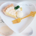 レモンパイとバニラアイスのハートプレート
