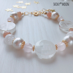 天然石ローズクォーツのシャイニーブレスレット　shinymoon 