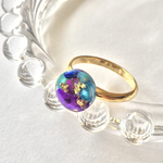 カラフルシェル（ブルー系）× 金箔 リング💍