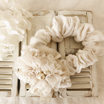 ボリュームコサージュ付きリネンシュシュ＊