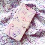送料無料★ユニコーン柄手帳型スマホケース★iPhone Android