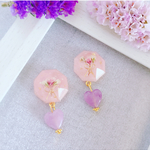 かすみ草の花束＊マーブルハートピアスorイヤリング