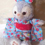花うさぎ(青)*兵児帯 ヌイグルミ用浴衣セット（ステラルーモデル）