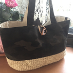 麻ひもカゴバッグ カモフラージュ