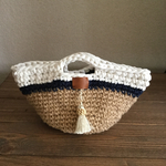 👛🌻タッセル付き麻紐、ズバゲッティトートバッグ 、プチバック、カゴ 、ちょっとそこまでの袋