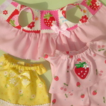はなちゃんお洋服２枚とパジャマ●いちご・黄色のお花・リボン