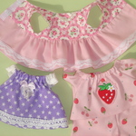 はなちゃんパジャマとお洋服２枚セット●薔薇・いちご・パープルの星