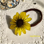 本物のお花で作った ひまわりのヘアゴム 