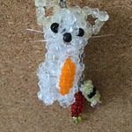 アクリルビーズ寿司ねこストラップサーモン