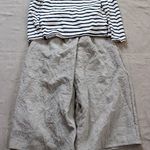 リネン生成り▼長め♪フロントタックのパンツ▼サイズフリー