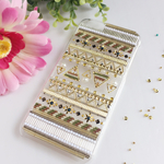 パールとカーキ色のスマホケース Androidケース