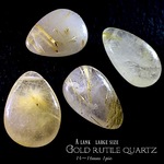 【ホールあり✧Aランク】ゴールドルチルクオーツ・ドロップカット【ラージサイズ!! 幾つもの針結晶✧】 縦約14〜16ｍｍ【１石】セット