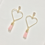 4色＊ハート タッセル＊ ピアス/イヤリング