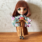 ブライス リカちゃん サイズ 袴セット ミントグリーン
