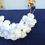 【再販】＊ チャーム＆タッセル付きカゴバッグ（紫陽花）＊