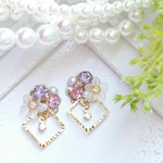 パープル×ピンク♡キラキラビジュー♡ピアス♡