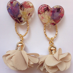 ドライフラワー❤︎シフォンピアス①
