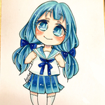 クレパス擬人化ミニ色紙原画(らむね)