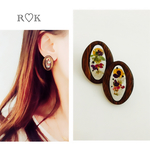 送料無料 お花のオーバルウッド