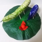 ちりめん  お盆  馬&牛  お供えもの(大)