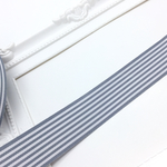 《2m分》ストライプ柄グログランリボン(グレー･25mm)163